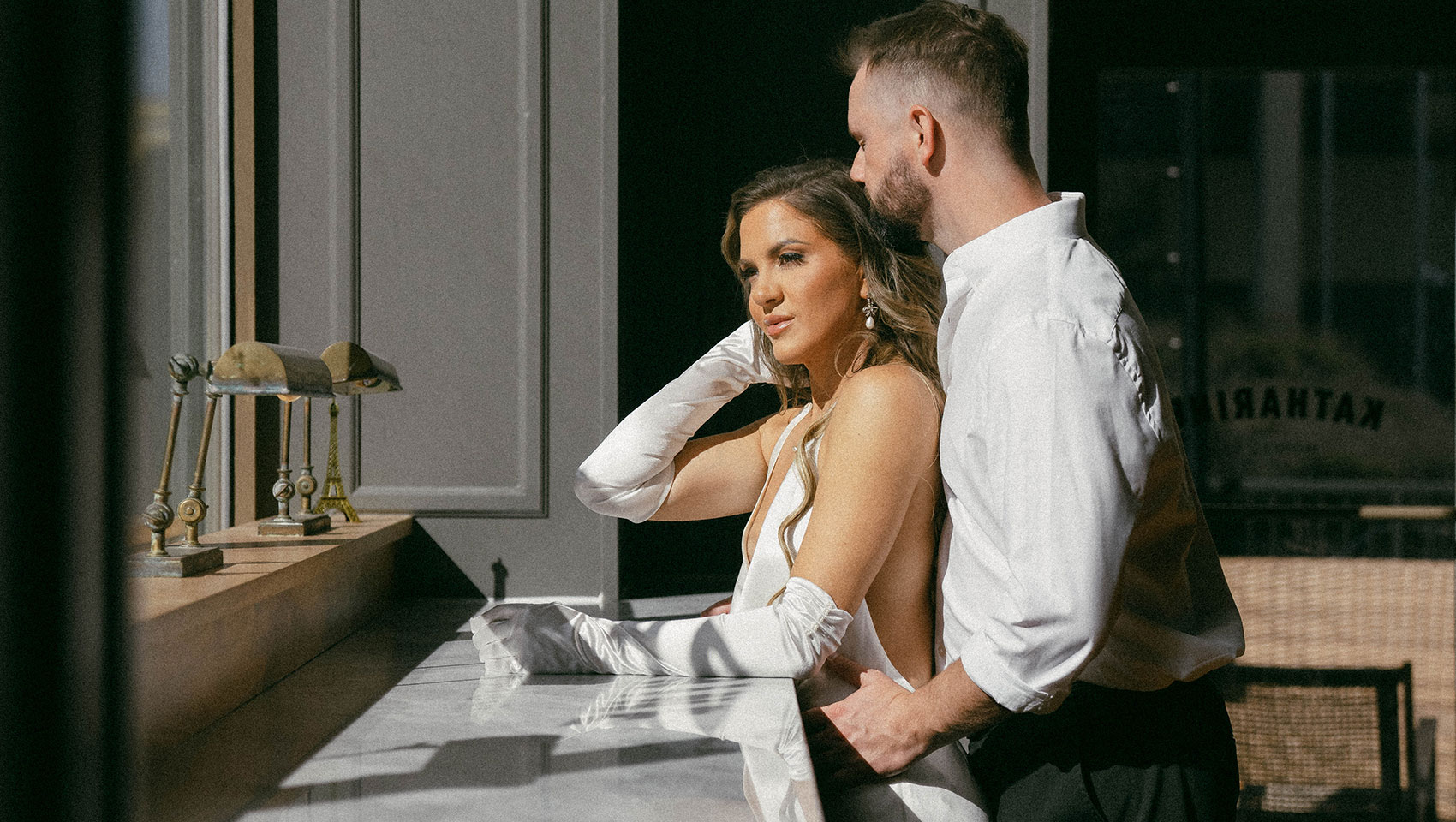 Couple in window
