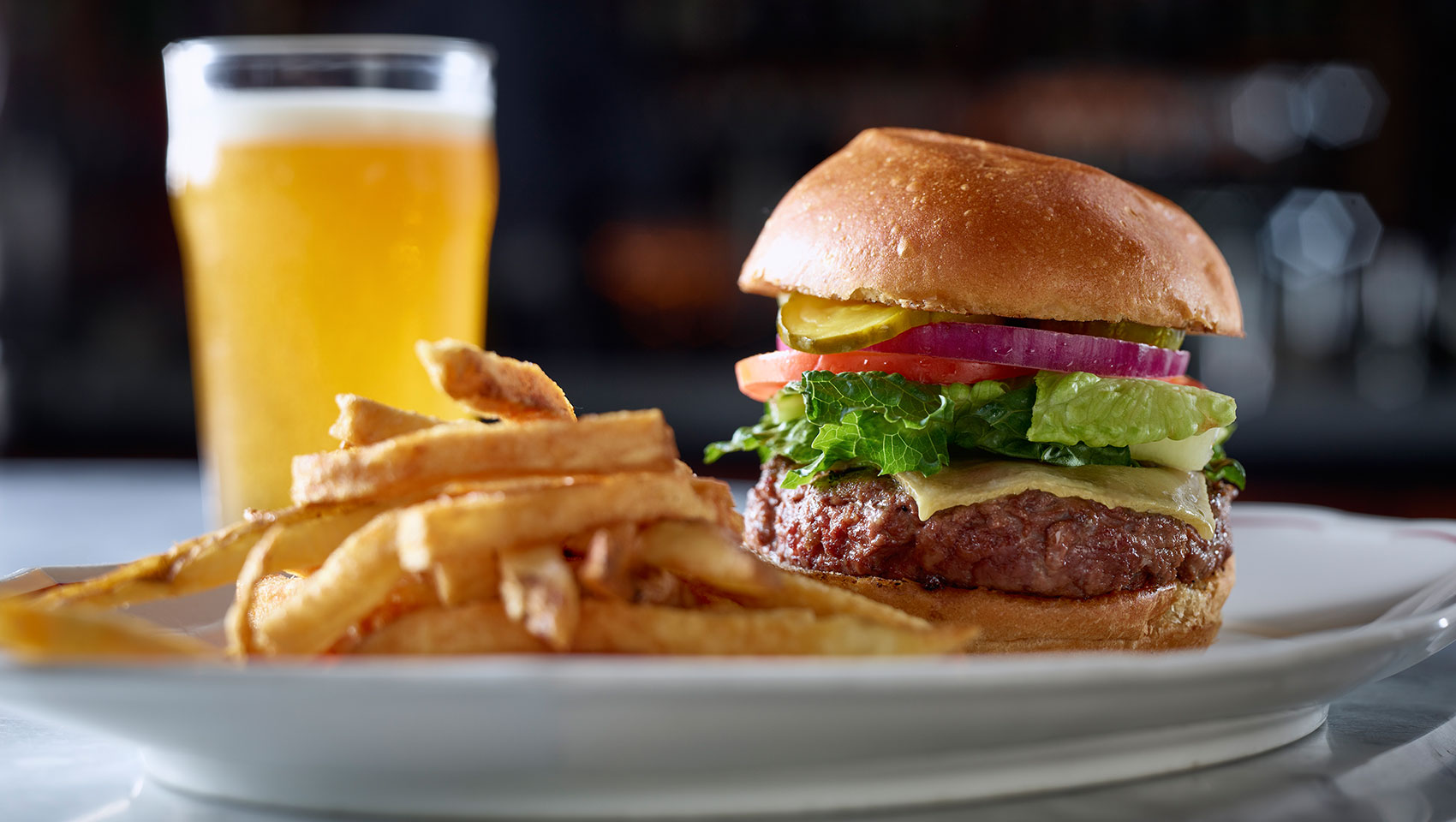 Burger with fries