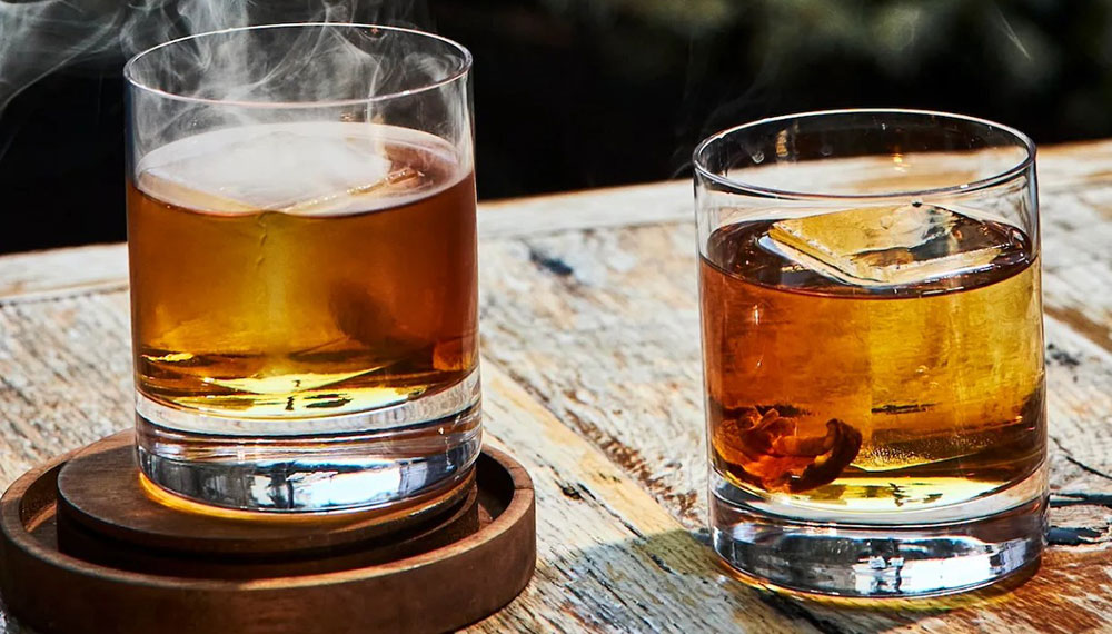 2 glasses of bourbon