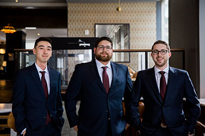 Groomsmen in Restaurant