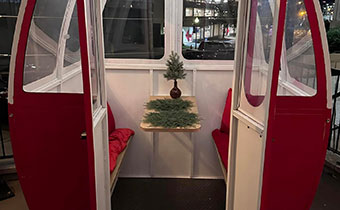 gondola with christmas tree